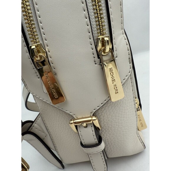 Michael Kors Jaycee Medium Pebbled Leather Backpack Light Cream Flaws - Picture 5 of 16